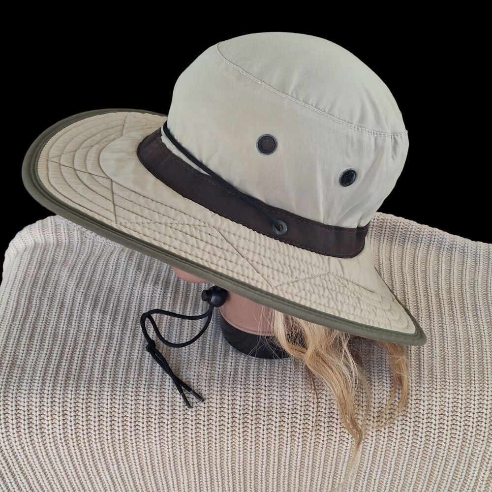 Watership Trading Co Boonie Hat Chin Strap Adult L Hiking Gardening USA Khaki - Picture 10 of 16